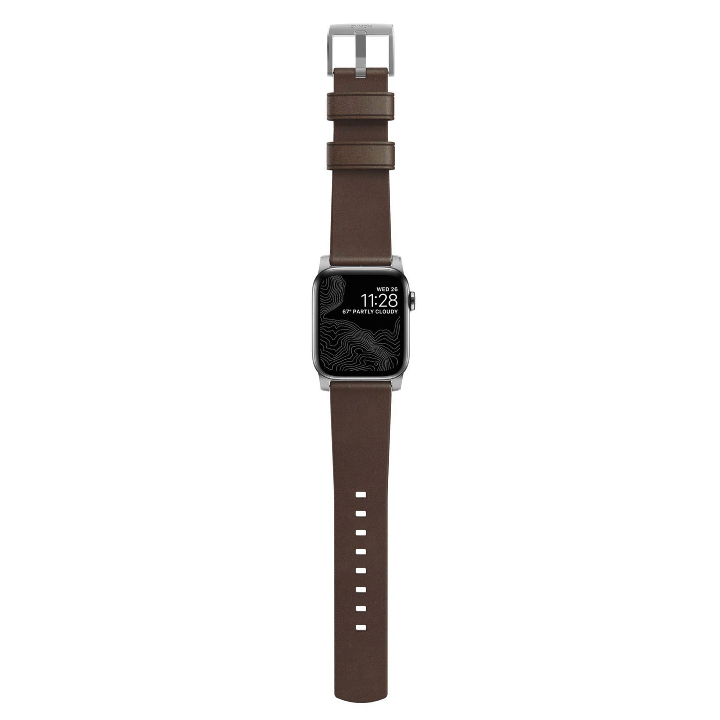 Nomad Strap Modern Leather Brown Connector Silver 38/40/41 mm