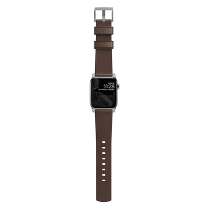 Nomad Strap Modern Leather Brown Connector Silver 38/40/41 mm