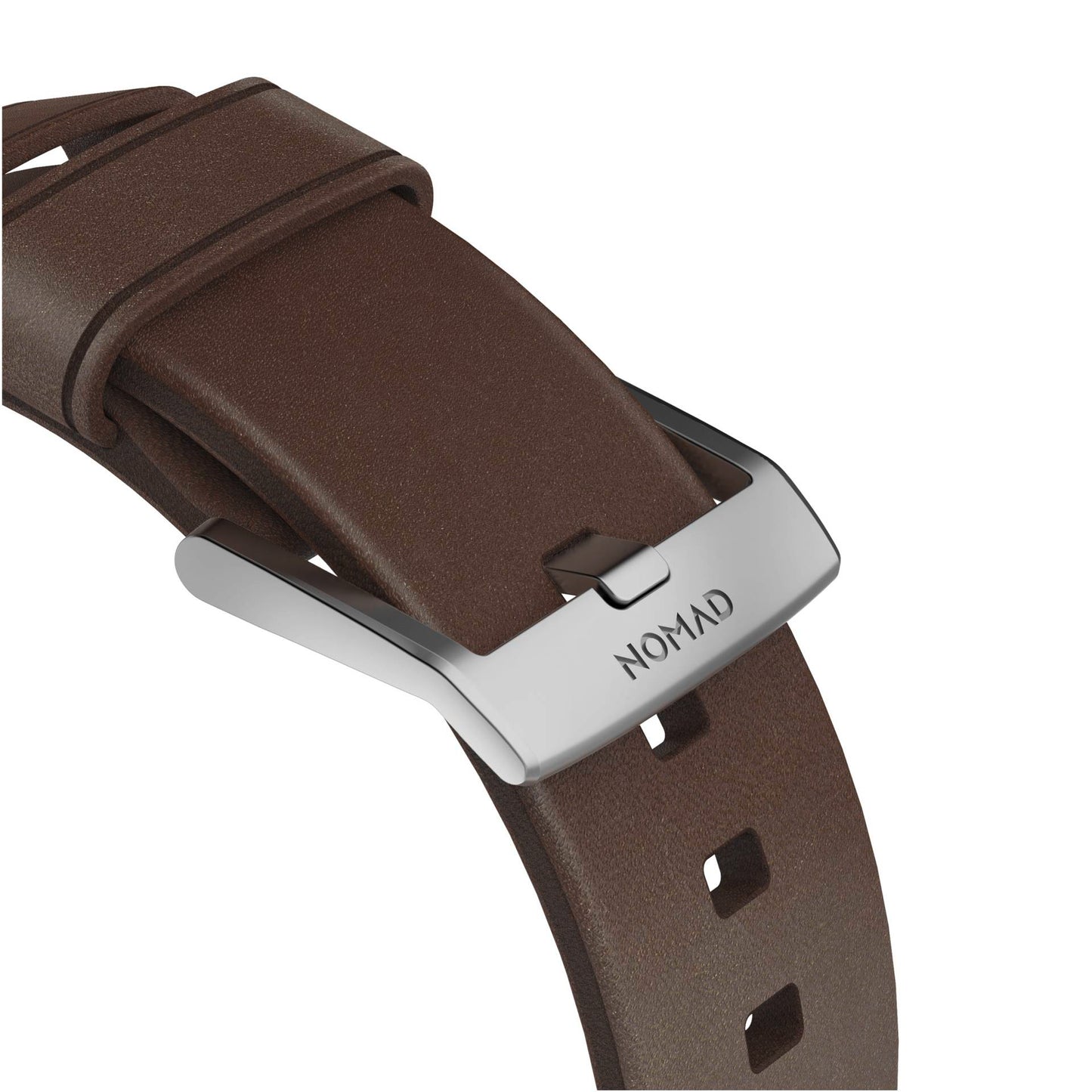 Nomad Strap Modern Leather Brown Connector Silver 38/40/41 mm