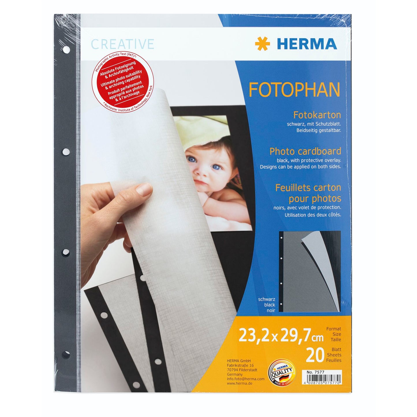 Herma Photo Carton black 20 Sheets 7577