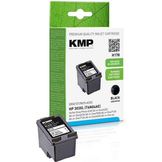 KMP H178 ink cartridge black compatible mit HP T6N04AE 303 XL