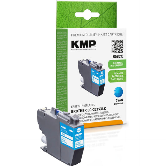 KMP B58CX ink cartridge cyan comp. with Brother LC-3219XLC