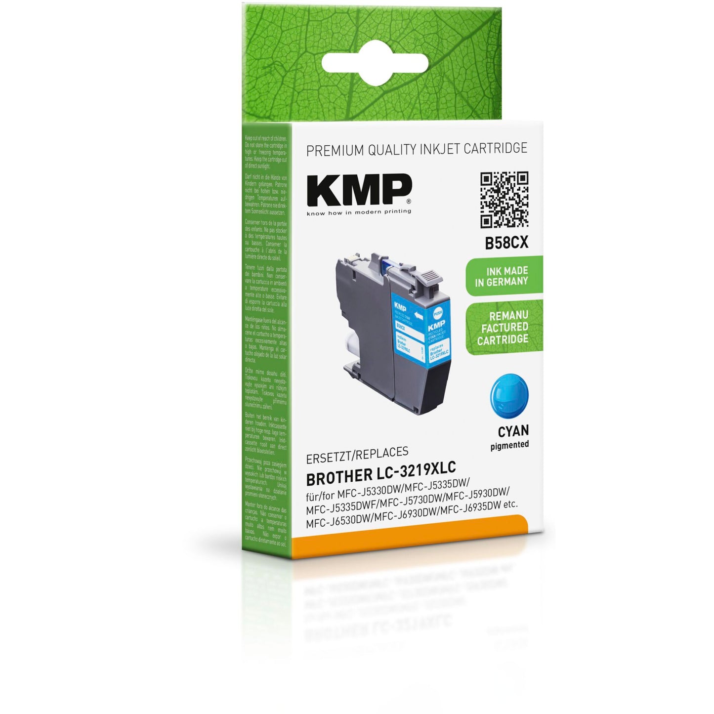 KMP B58CX ink cartridge cyan comp. with Brother LC-3219XLC