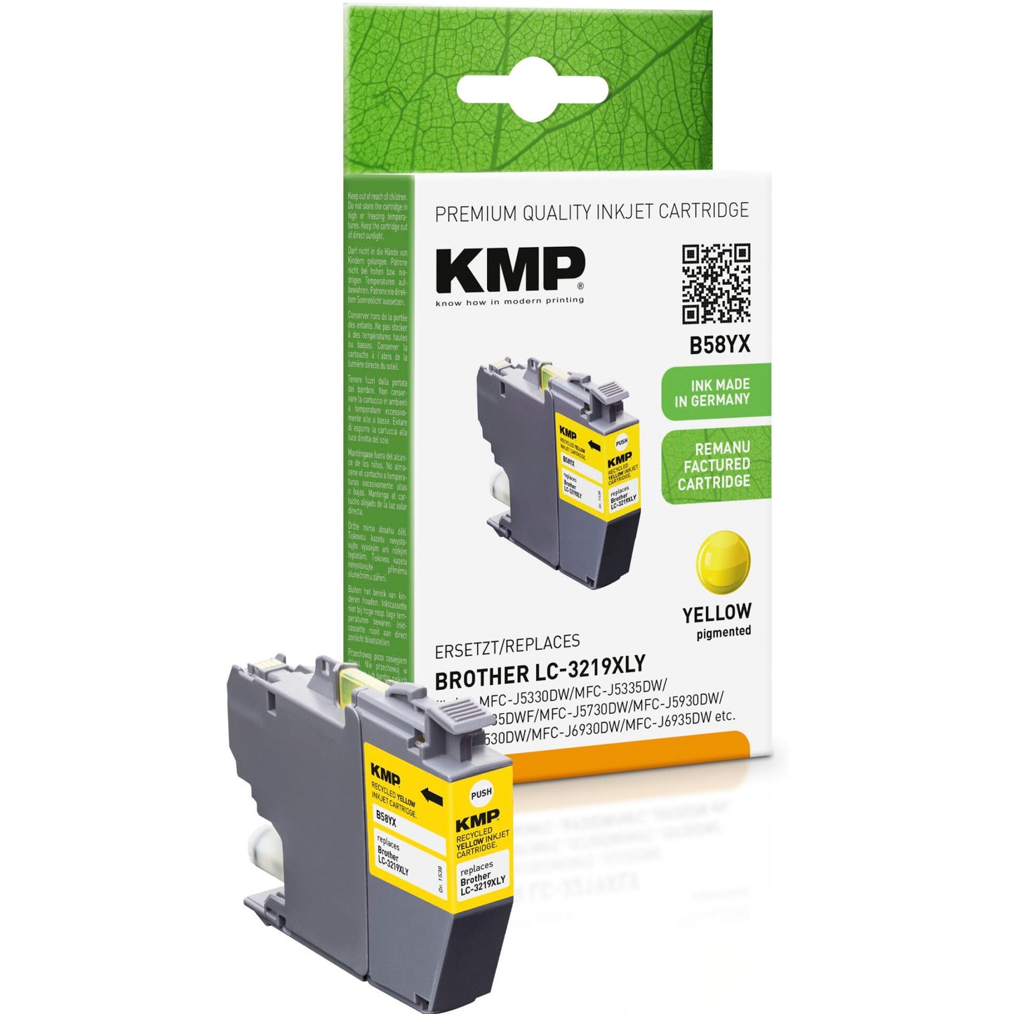 KMP B58YX ink cartridge yellow comp. with Brother LC-3219XLY