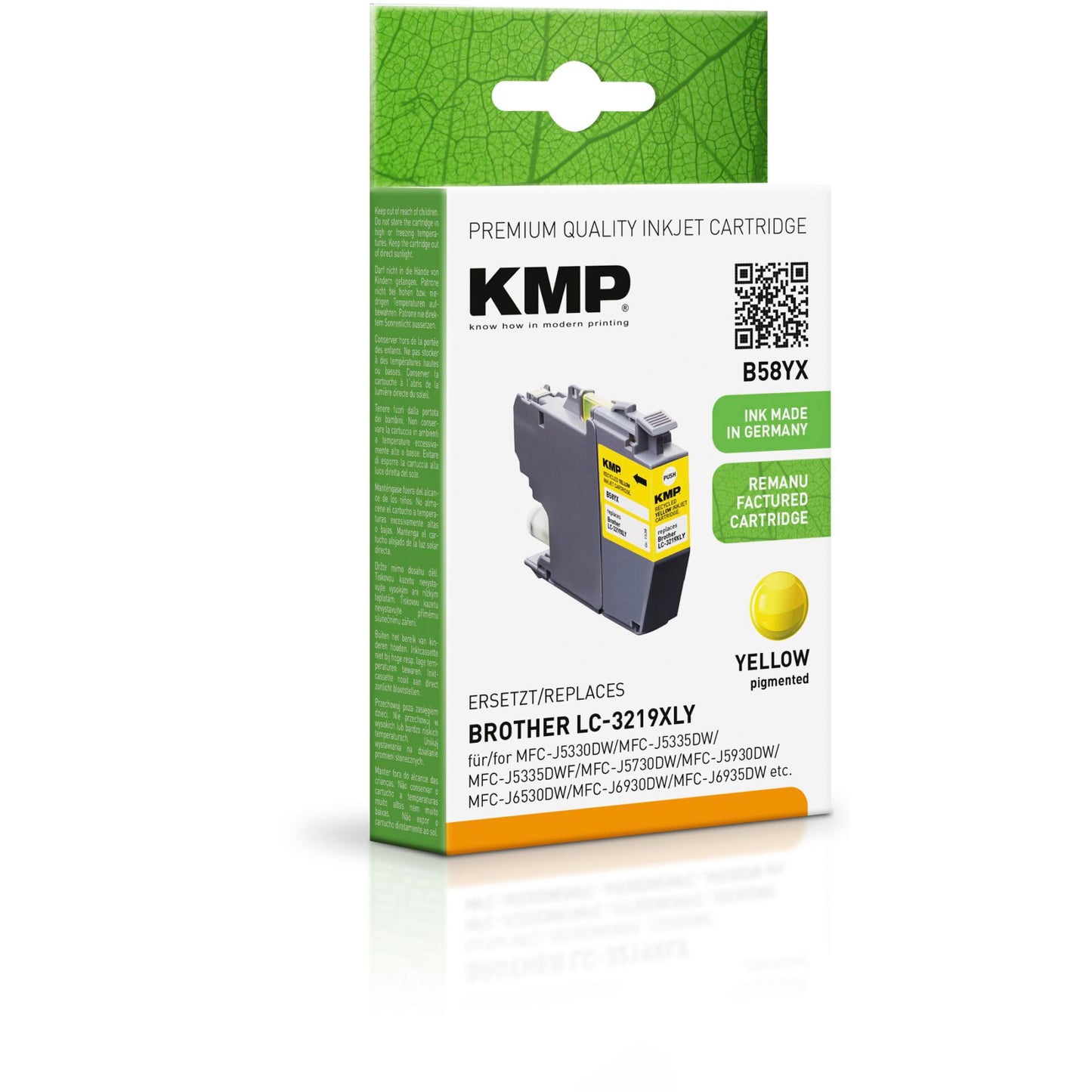 KMP B58YX ink cartridge yellow comp. with Brother LC-3219XLY