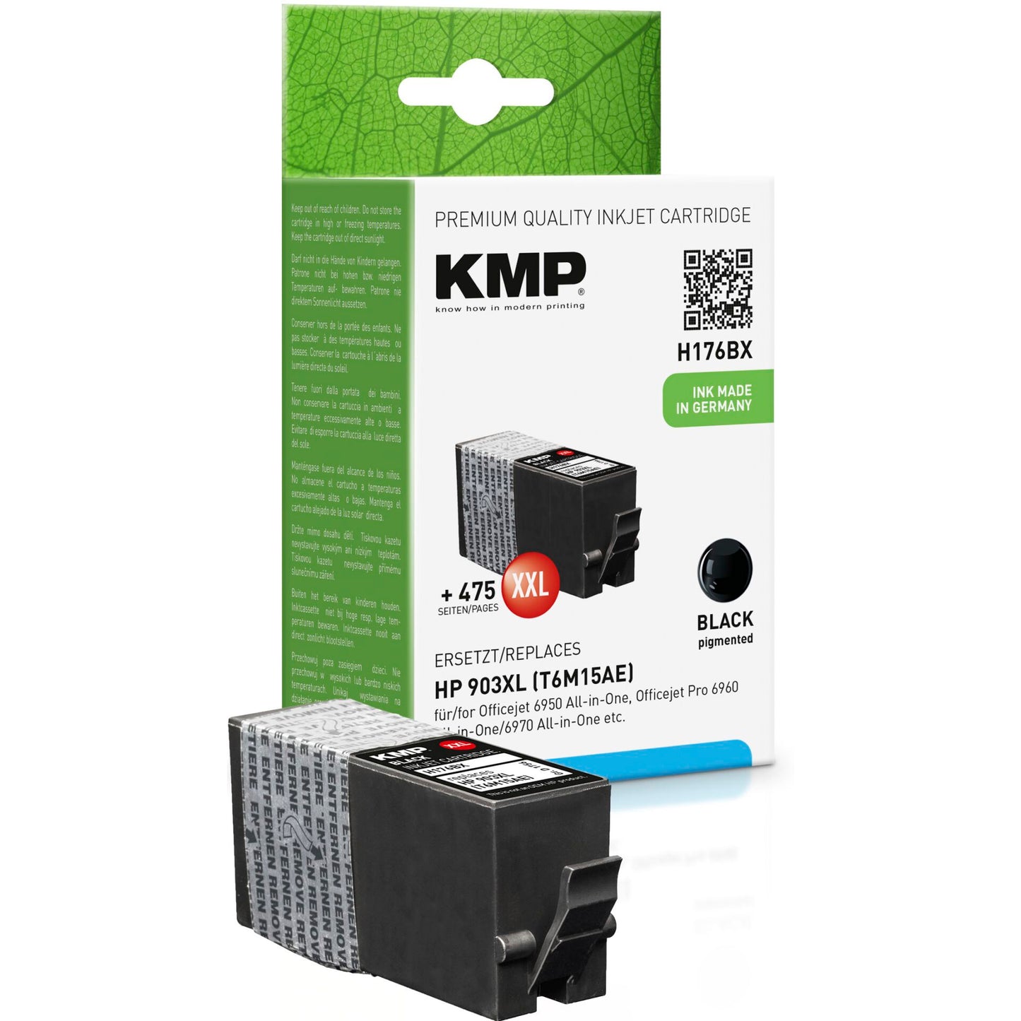 KMP H176BX ink cartridge black compatible mit HP T6M15AE 903XXL