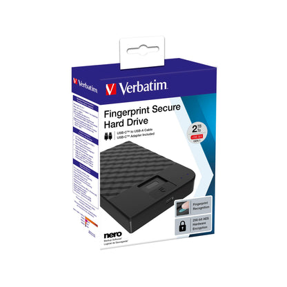 Verbatim Fingerprint Secure  2TB USB 3.1 Gen 1 USB-C 2,5