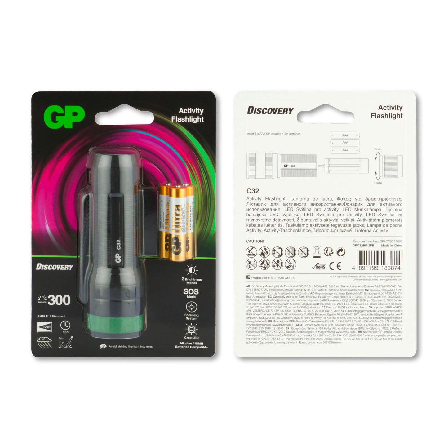 GP Torch C32 300 Lumen 3 x AAA          260GPACT0C32000