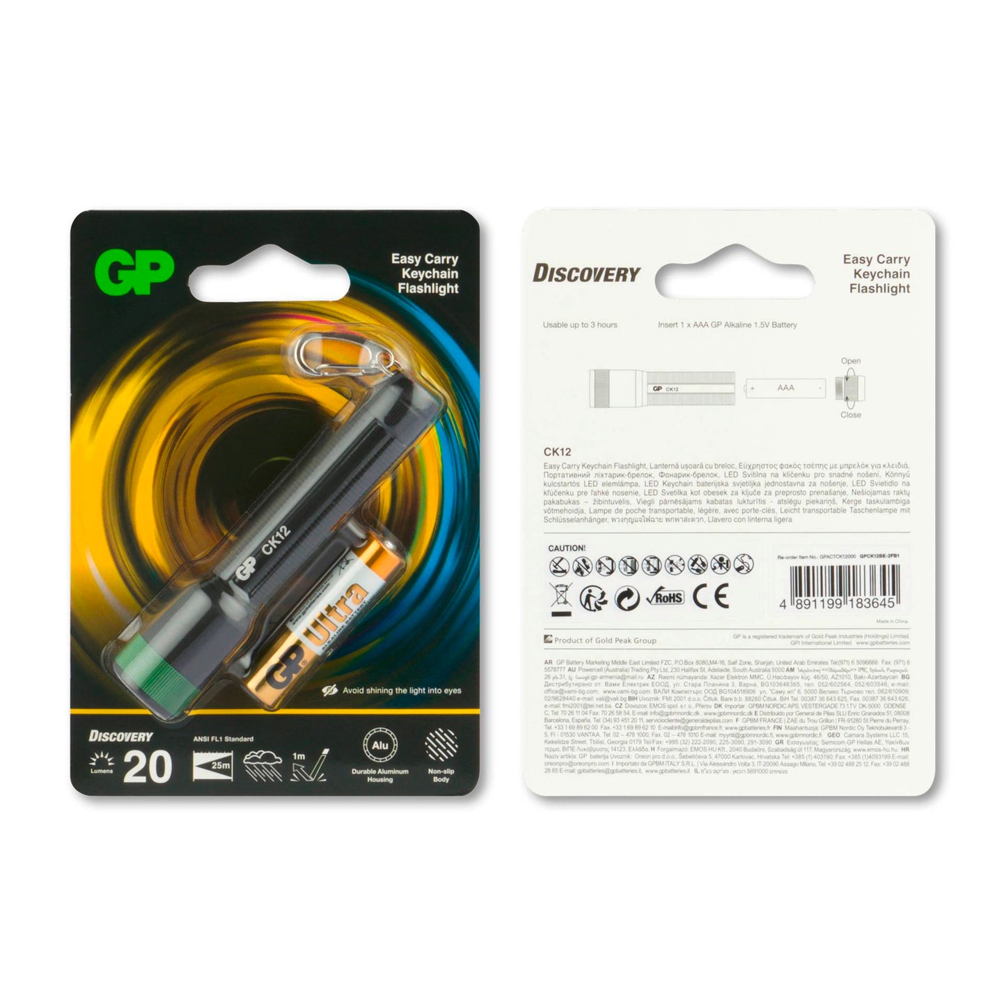 GP Torch CK12 20 Lumen 1 x AAA black 260GPACTCK12000