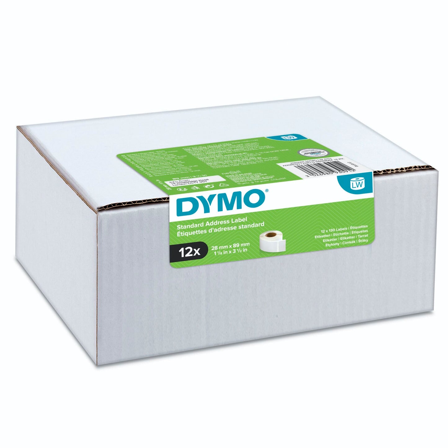 Dymo Address Lables 28 x 89 mm white 12x 130 pcs.