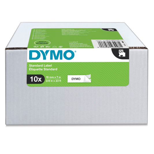 1x10 Dymo D1 Label  19mmx7m black to white