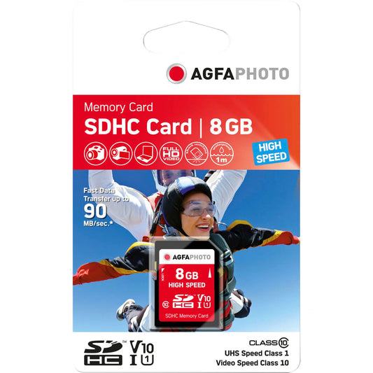 AgfaPhoto SDHC Card 8GB High Speed Class 10 UHS I U1 V10