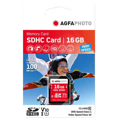 AgfaPhoto SDHC Card 16GB High Speed Class 10 UHS I U1 V10