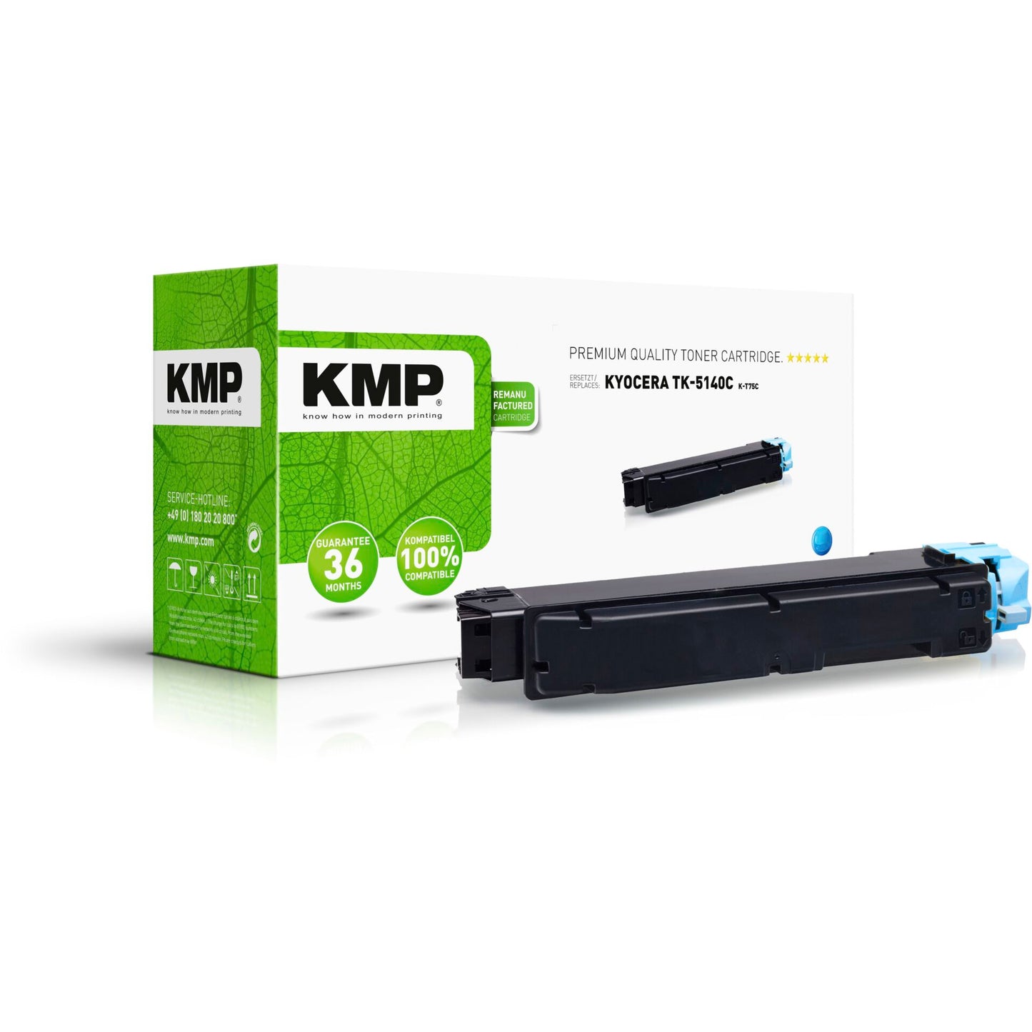 KMP K-T75 C Toner cyan compatible w.  Kyocera TK-5140 C