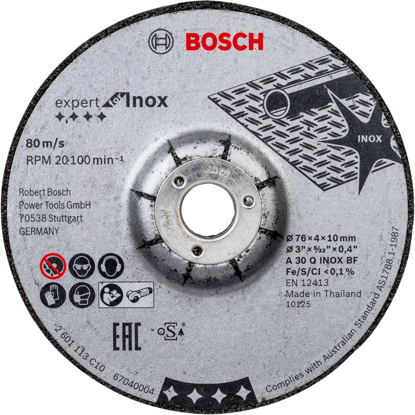 Bosch Roughing Wheel 76x4x10mm ExpertforInox