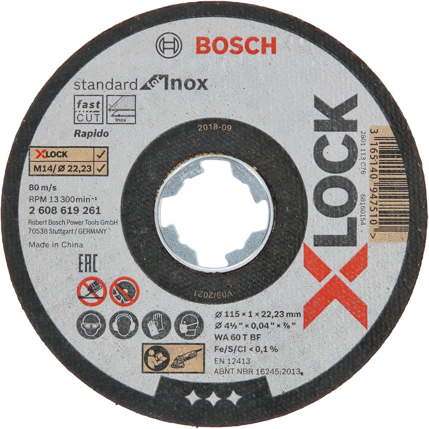 Bosch X-LOCK Cutting Disc Set Inox   10x115x1mm