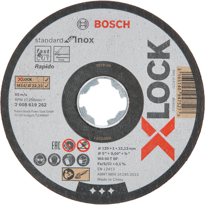 Bosch X-LOCK Cutting Disc Set 10x125x1mm Std Inox