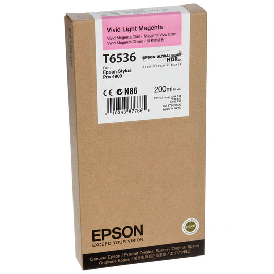 Epson ink cartridge vivid light magenta T 653 200 ml      T 6536
