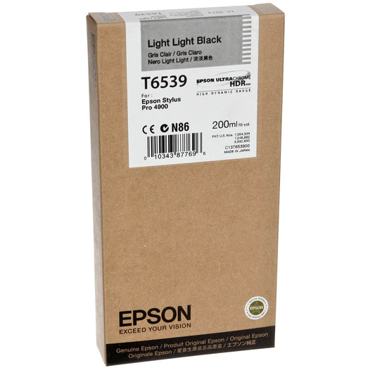 Epson ink cartridge light light black   T 653 200 ml      T 6539