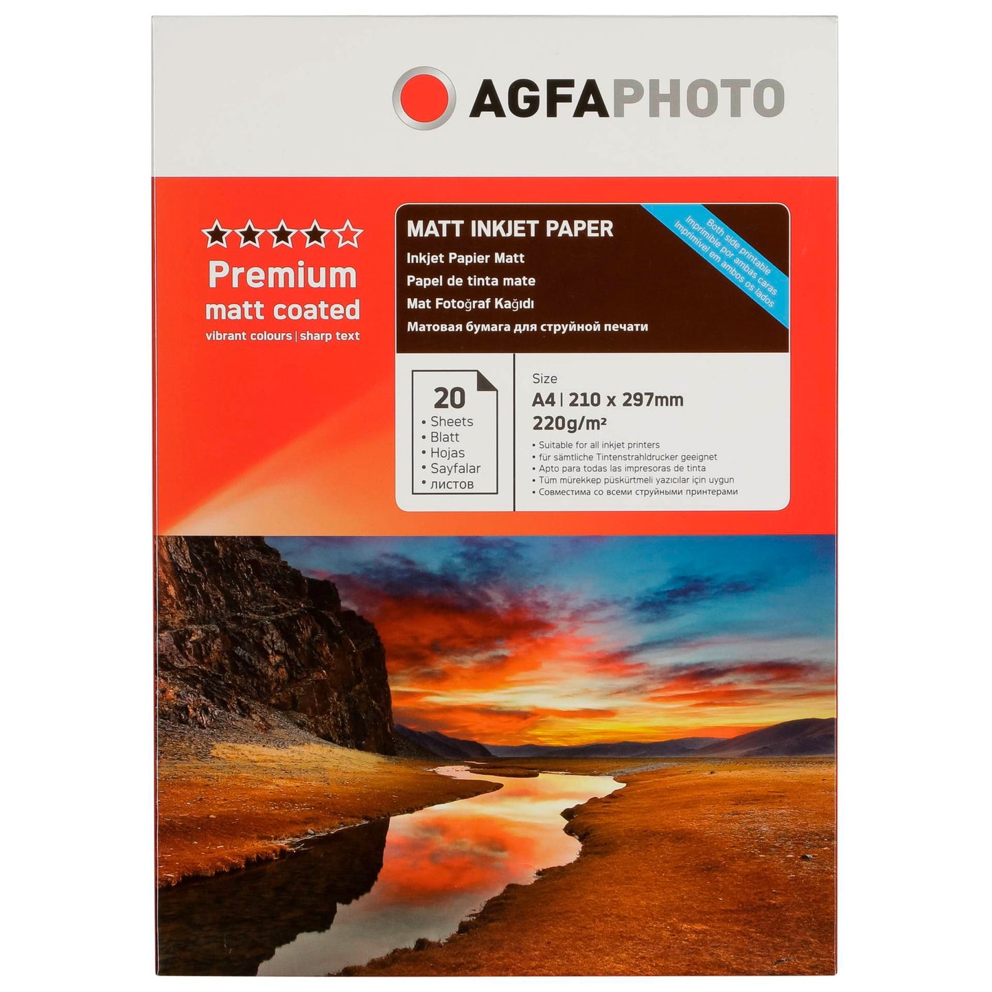 AgfaPhoto Premium Double Side Matt-Coated 220 g A 4 20 Sheets