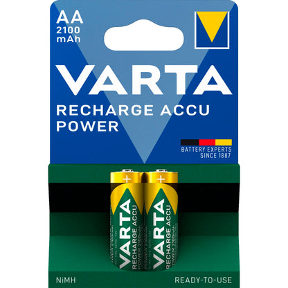 1x2 Varta Rechargeable Accu AA Ready2Use NiMH 2100 mAh Mignon
