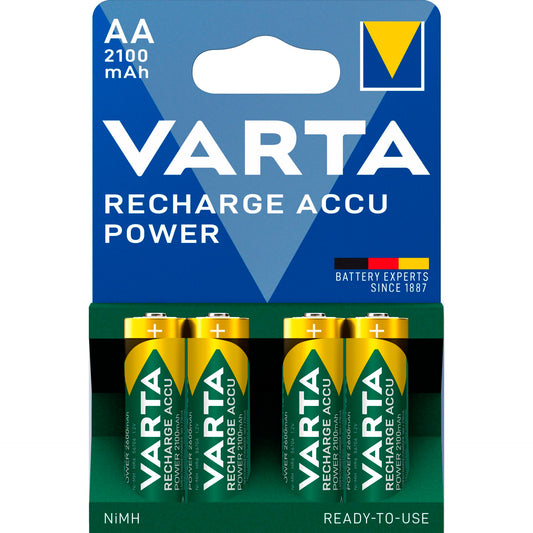 1x4 Varta Rechargeable Accu AA Ready2Use NiMH 2100 mAh Mignon