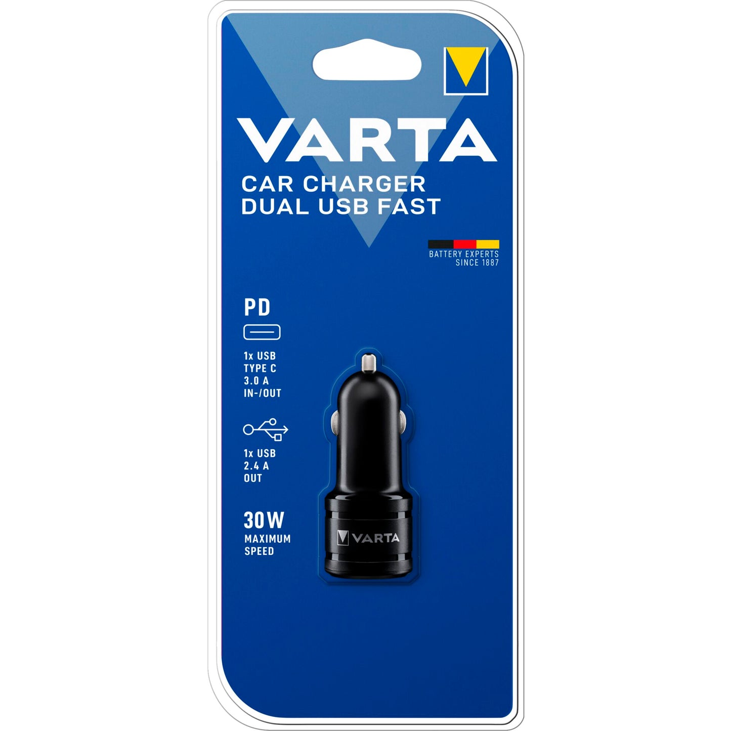 Varta Car Charger Dual USB Fast Type C PD & USB A