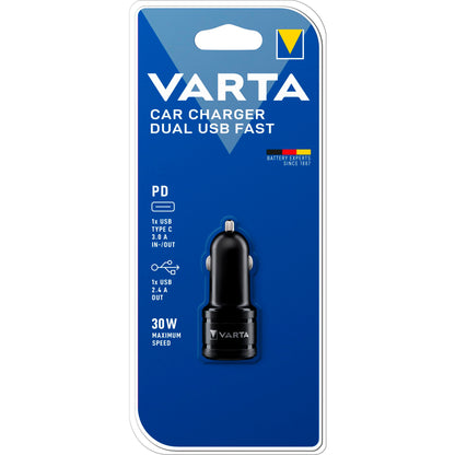 Varta Car Charger Dual USB Fast Type C PD & USB A