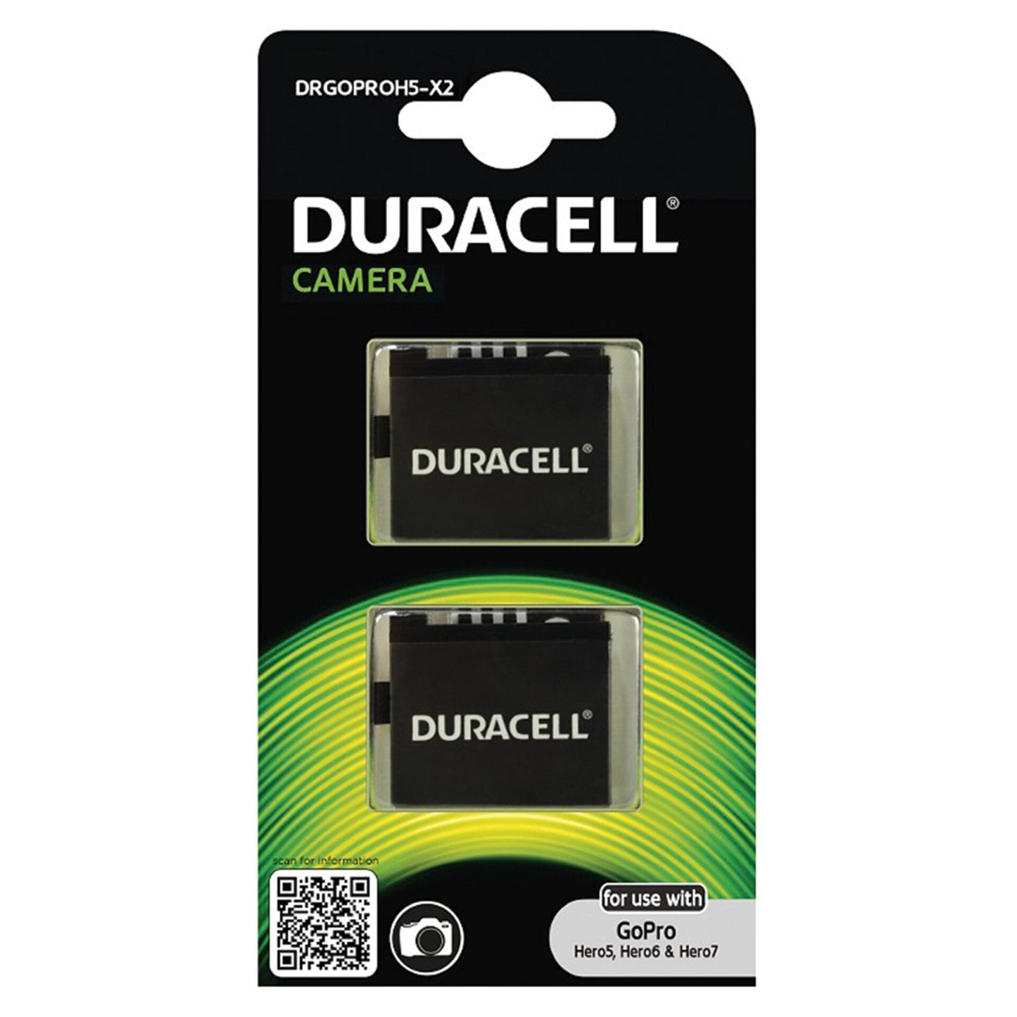 1x2 Duracell Li-Ion bat. 1250mAh for GoPro Hero 5/Hero 6/Hero 7