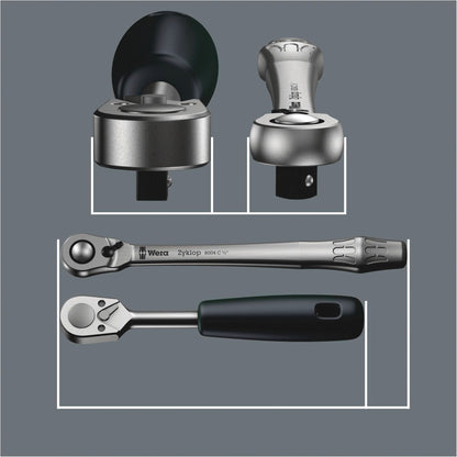 WERA 8100 SC 8 Zyklop metal ratchet set