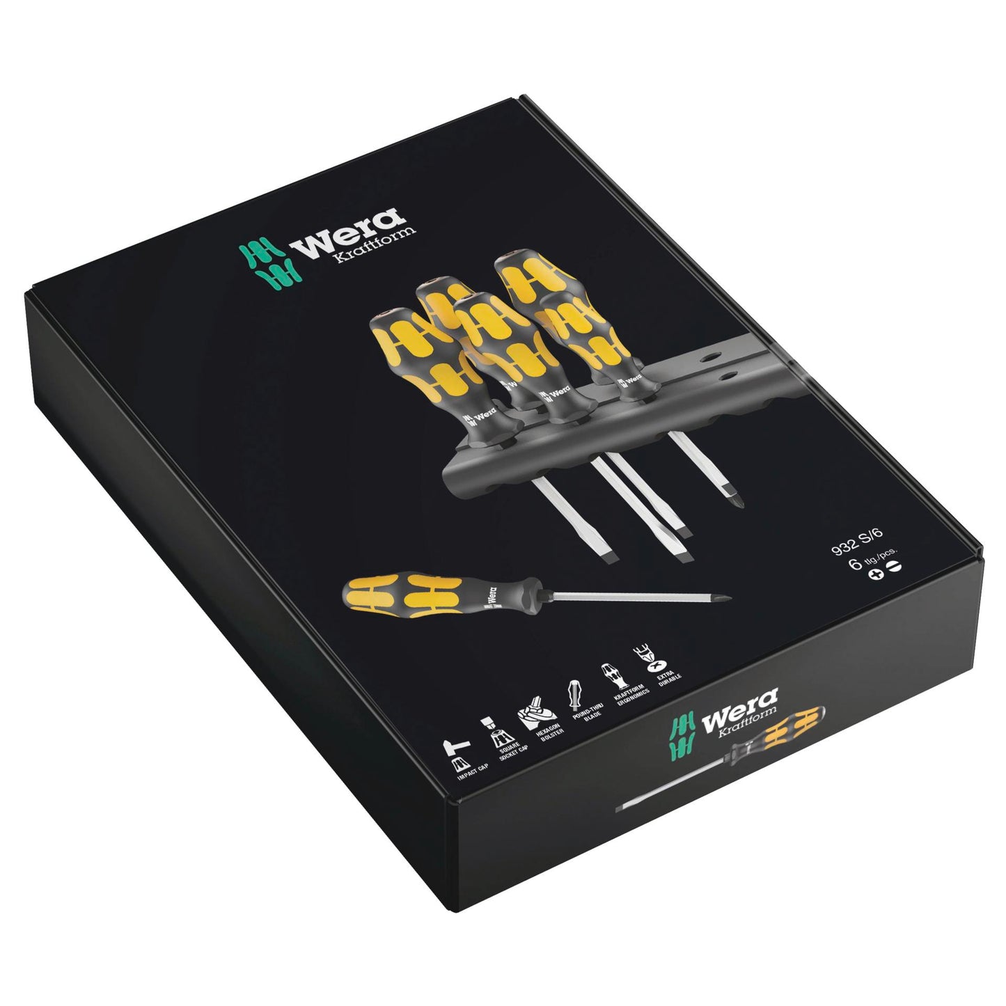 WERA 932 S/6 chisledriver + Rack