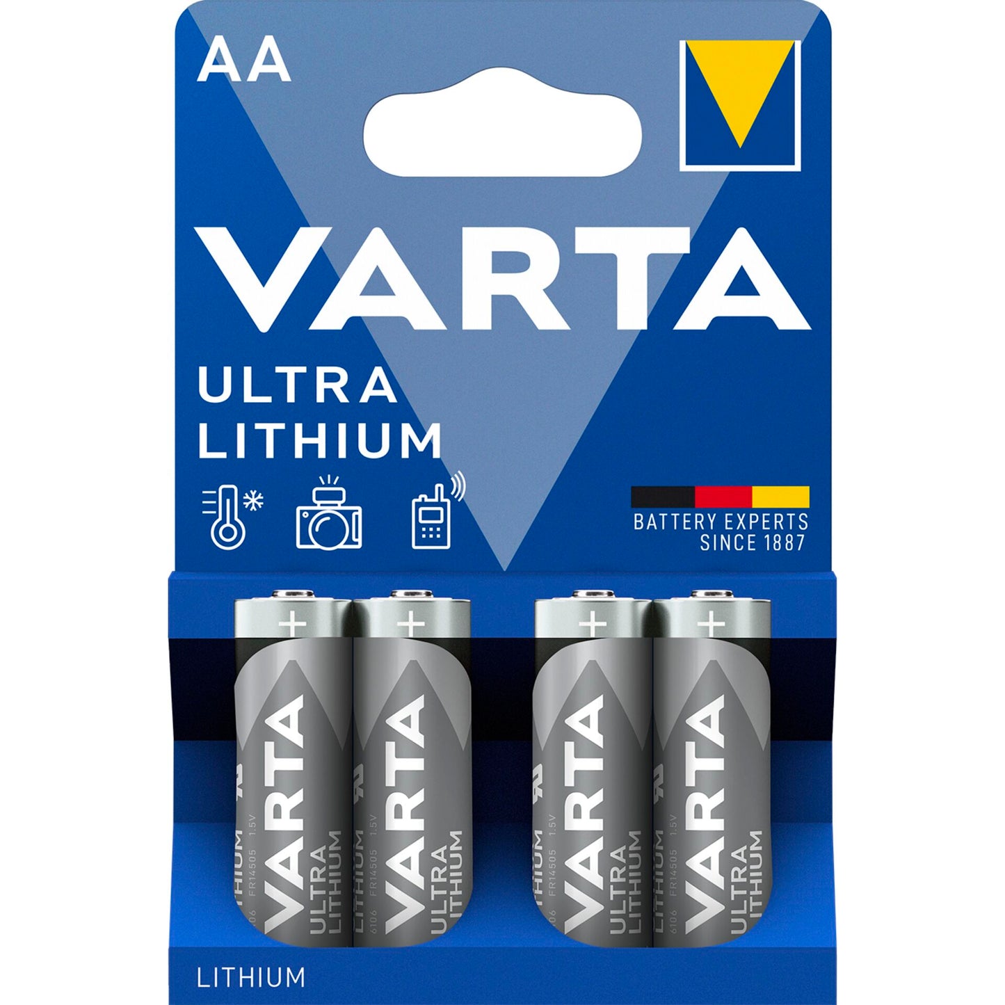 1x4 Varta Ultra Lithium Mignon AA LR06