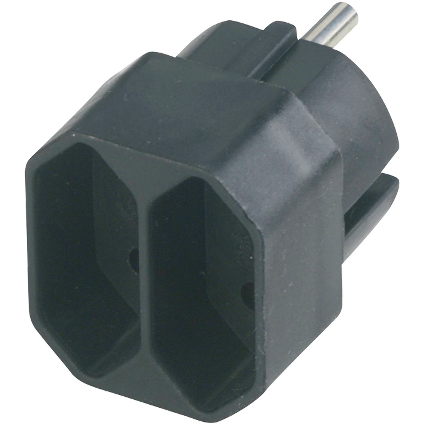 REV transition plug 2-fold black Eurosteckdosen