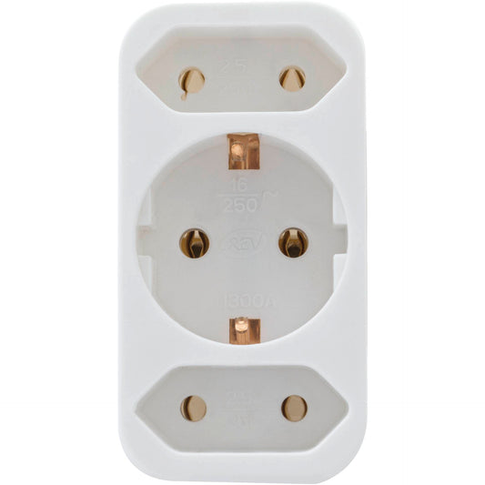 REV transition plug 2-fold + 1 Safety contact white
