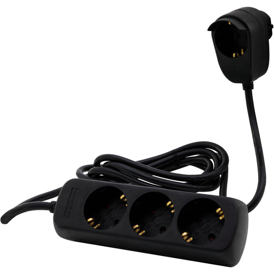 REV Multiple Socket Outlet 3+1-fold 2m black Powersplit
