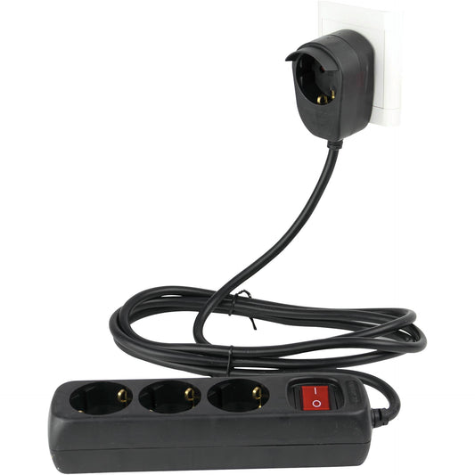 REV Multiple Socket Outlet 3+1-fold 2m + switch black