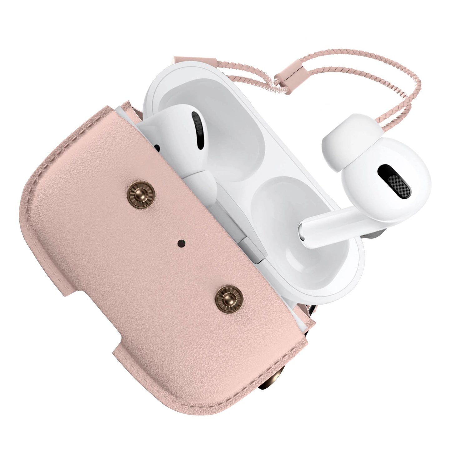 Woodcessories AirCase AirPod Pro Leather Necklace Case Old Rose