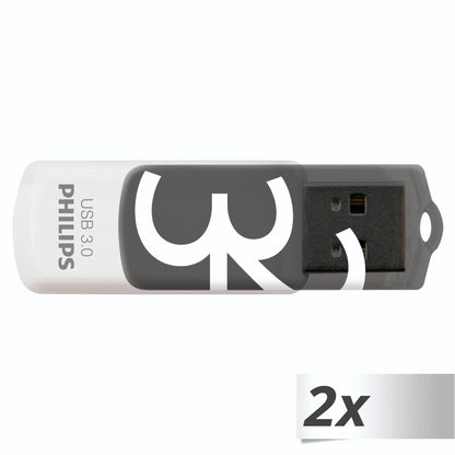 Philips USB 3.0 2-Pack      32GB Vivid Edition Shadow Grey