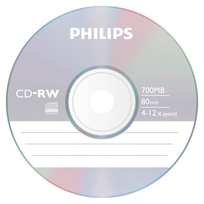 1x10 Philips CD-RW 80Min 700MB 4-12x JC