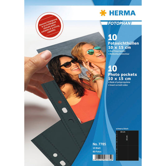 Herma fotophan 10x15 vertical 10 Sheets black 7785