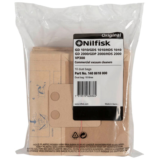 Nilfisk 10x dust bag for VP 300 HEPA EU2 + VP 100 EU