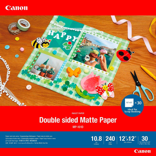 Canon MP-101 D 12x12 , 30 Sheets Double sided Matte Paper, 240 g