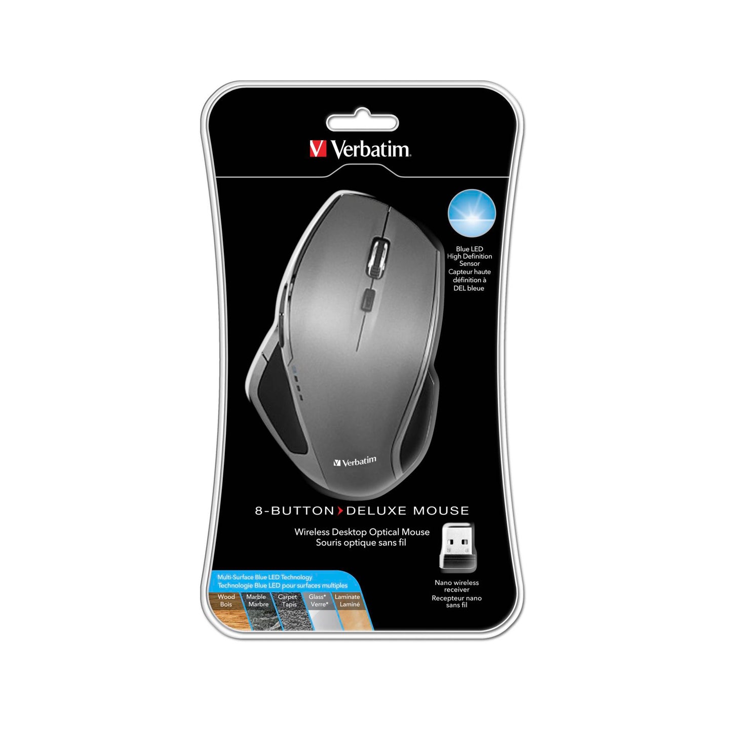 Verbatim Wireless Desktop Mouse Deluxe 8 Button Blue LED   49041