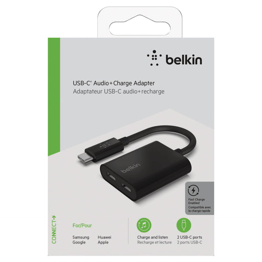 Belkin RockStar Connect USB-C Audio + Charge adapter black