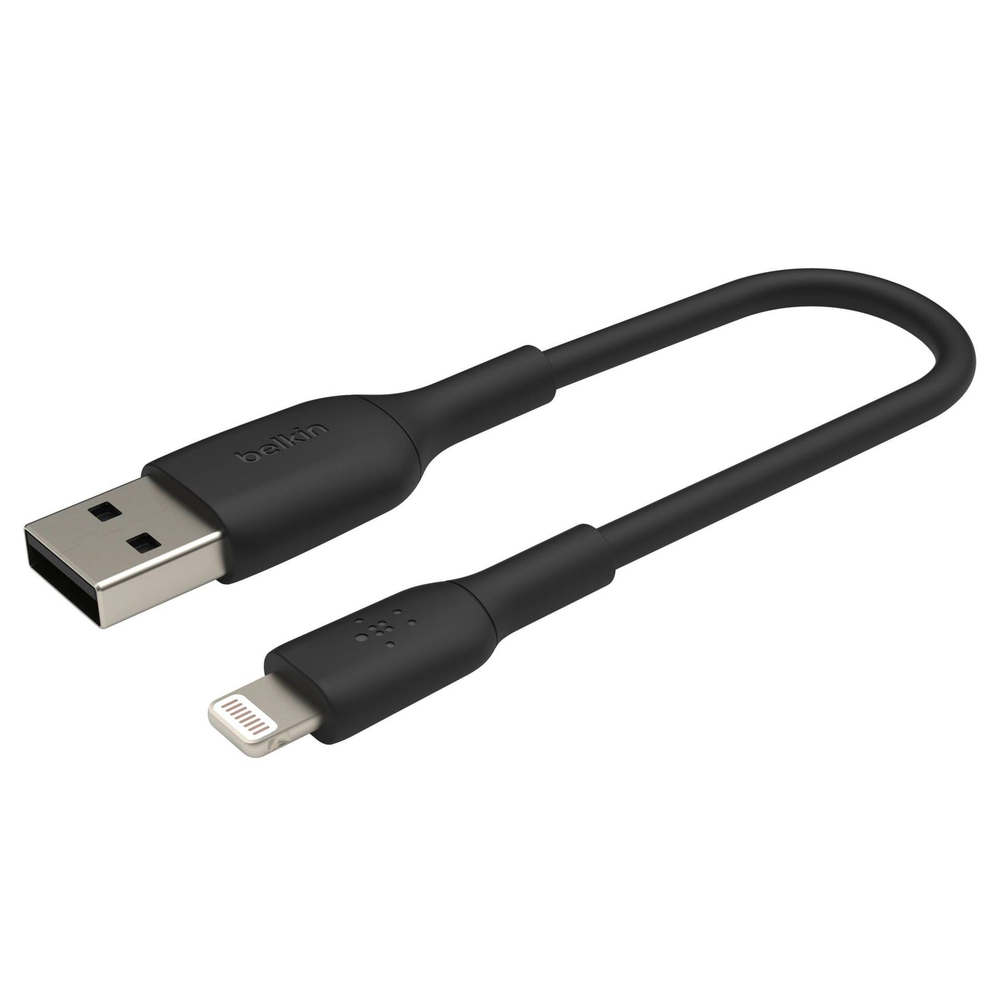Belkin Lightning to USB-A Cable 15cm, PVC, black, mfi cert.