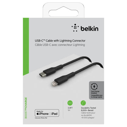 Belkin Lightning/USB-C Cable 1m PVC, mfi certified, black