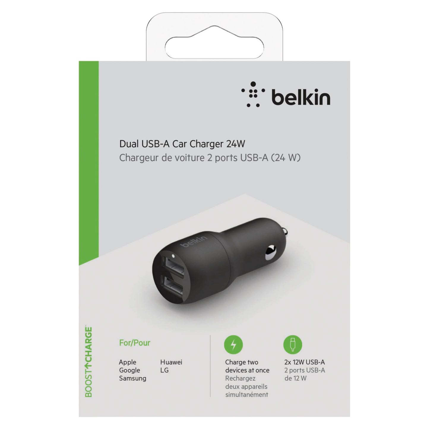 Belkin USB-A Car Charger 24W black CCB001btBK