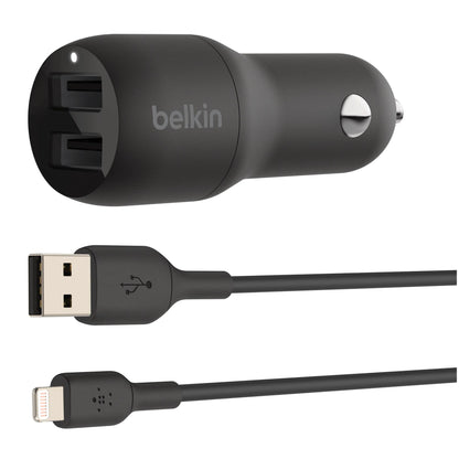 Belkin USB-A Car Charger 24W 1m Lightning-Cable  CCD001bt1MBK