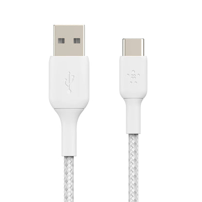 Belkin USB-C/USB-A Cable 1m braided, white CAB002bt1MWH