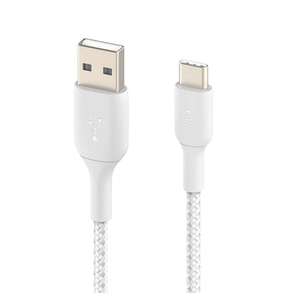 Belkin USB-C/USB-A Cable 3m braided, white CAB002bt3MWH